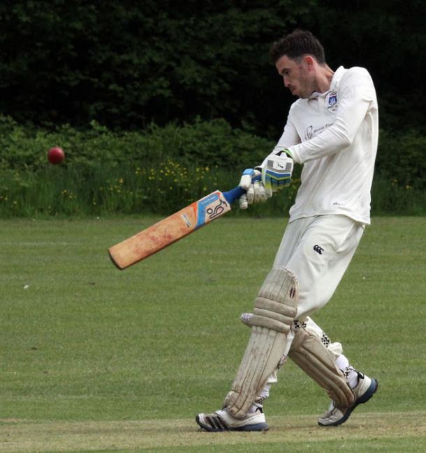 Nick Cope hits a 6 to help Saundersfoot to victory 